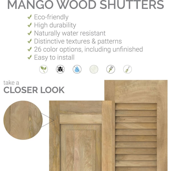 Ekena Millwork Americraft 6-Board Exterior Wood 2 Equal Panel Framed Board-n-Batten Shutters, ARW101BF621X65PRH - ARW101BF621X65PRH