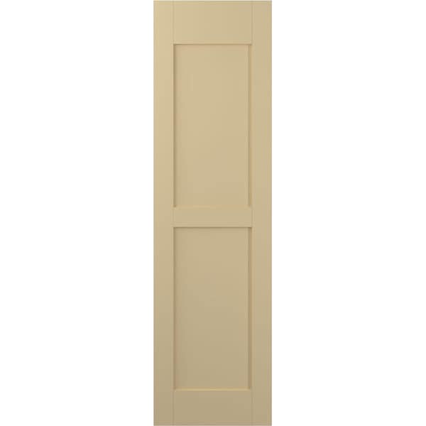 Ekena Millwork Americraft 2 Equal Flat Panel Exterior Real Wood Shutters, RW101FP15X60NTH, PR - RW101FP15X60NTH