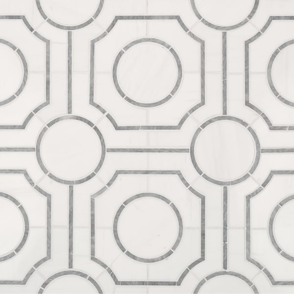 Msi Bianco Dolomite Regency 10 in X 10 in Polished Marble Mesh Mounted Mosaic Tile, 10PK - ZOR-MD-0590