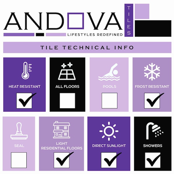 Andova Tiles ANDOVA TILES Highline 0.625" x 1.25" Glass Mosaic Sheet Floor Use Tile - ANDHIG149