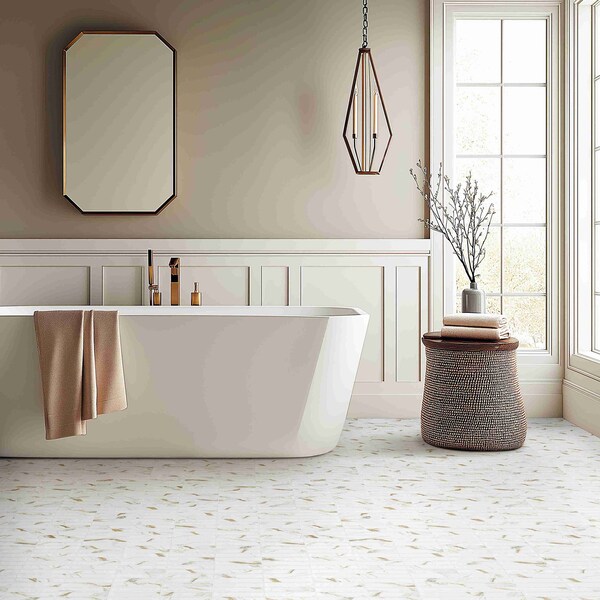 Msi Calacatta Gold Stack Pattern 12in x 12in Matte Porcelain Mosaic Floor And Wall Tile, 15PK - ZOR-MD-0650