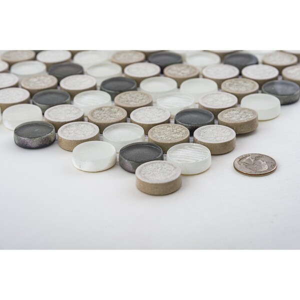 Andova Tiles ANDOVA TILES Polka 1" x 1" Penny Round Mosaic Tile - ANDPOL213