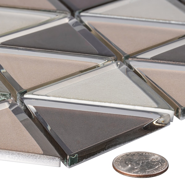 Andova Tiles SAMPLE BLEUM 3 x 3 Beveled Glass Novelty Mosaic Tile - SAM-ANDBLE283