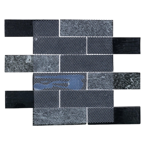Andova Tiles SAMPLE Bovard 2 x 6 Glass Brick Joint Mosaic Tile - SAM-ANDBOV197