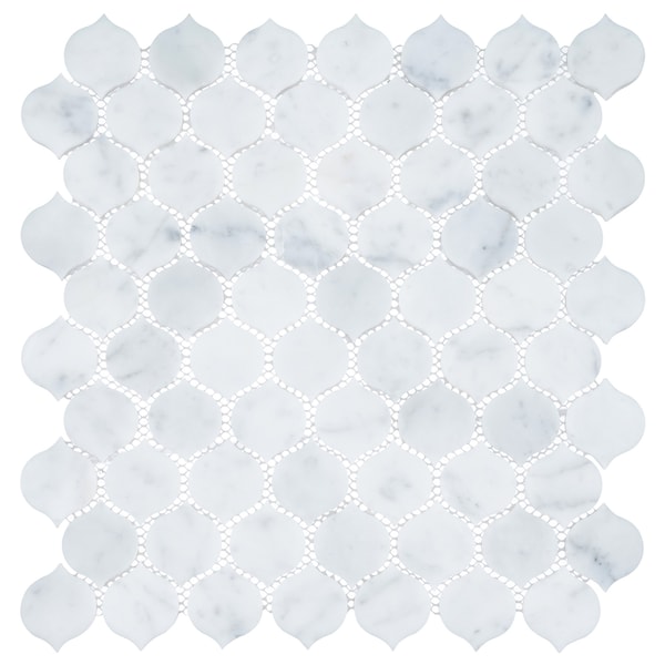 Andova Tiles SAMPLE Dayberry 15 x 15 Marble Arabesque Wall  Floor Mosaic Tile - SAM-ANDDAY142