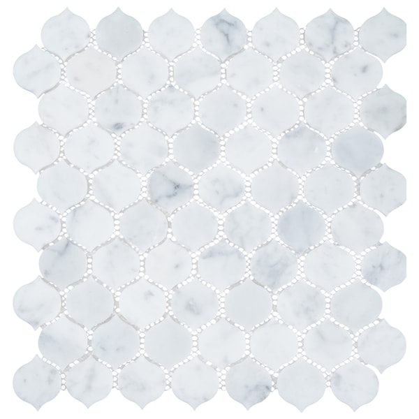 Andova Tiles SAMPLE Dayberry 15 x 15 Marble Arabesque Wall  Floor Mosaic Tile - SAM-ANDDAY142