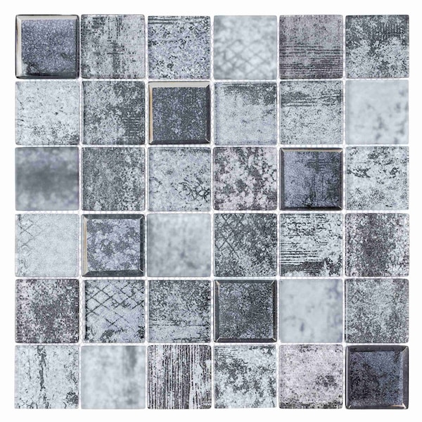 Andova Tiles SAMPLE-Elwood 2 in. x 2 in. Glass Grid Mosaic Wall Tile - SAM-ANDELW877