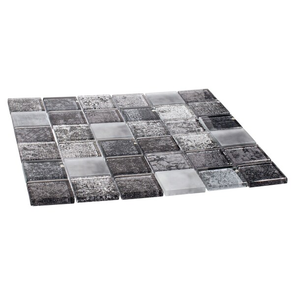 Andova Tiles SAMPLE-Elwood 2 in. x 2 in. Glass Grid Mosaic Wall Tile - SAM-ANDELW877