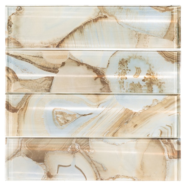 Andova Tiles Myst 3 in. x 12 in. Glass Marble Look Subway Wall Tile - SAM-ANDMYS245