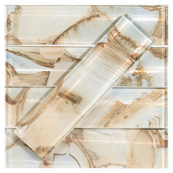 Andova Tiles Myst 3 in. x 12 in. Glass Marble Look Subway Wall Tile - SAM-ANDMYS245