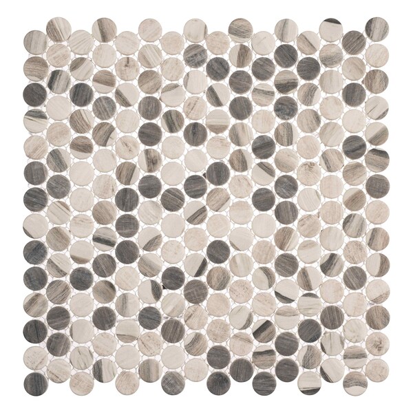 Andova Tiles ANDOVA TILES Dexo 1" x 1" Glass Penny Round Mosaic Wall & Floor Tile - ANDDEX331