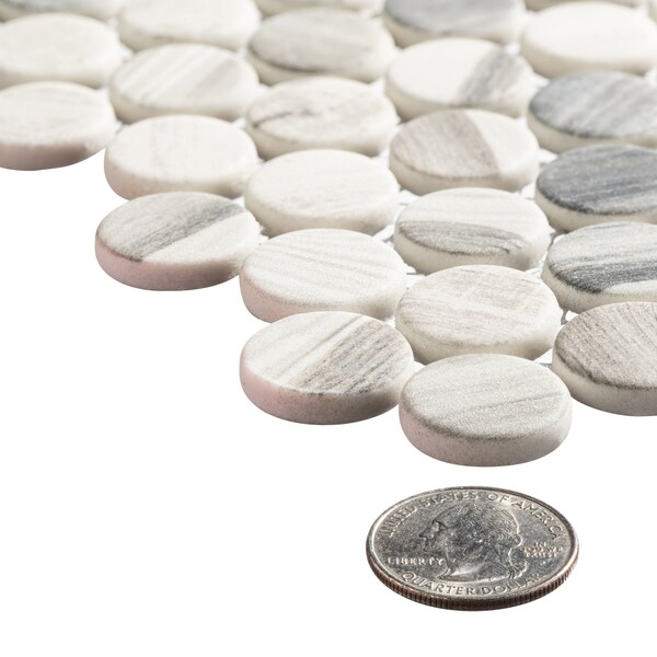 Andova Tiles ANDOVA TILES Dexo 1" x 1" Glass Penny Round Mosaic Wall & Floor Tile - ANDDEX331
