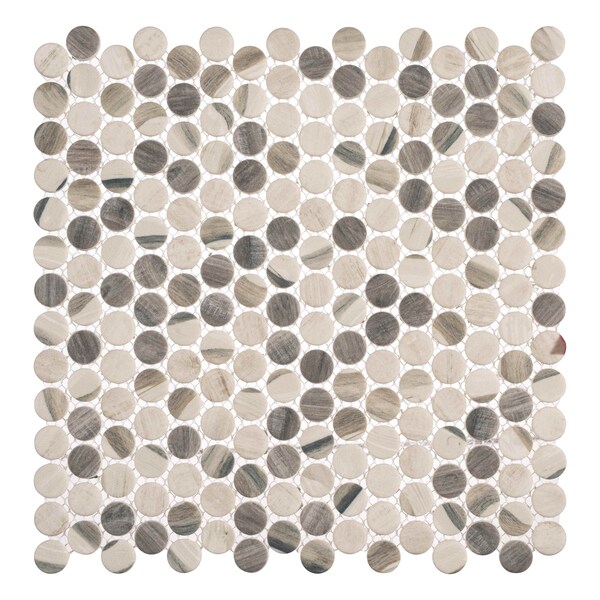 Andova Tiles ANDOVA TILES Dexo 1" x 1" Glass Penny Round Mosaic Wall & Floor Tile - ANDDEX331
