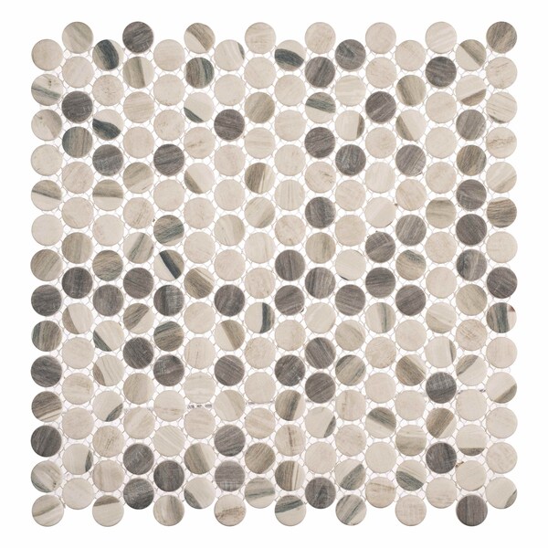 Andova Tiles ANDOVA TILES Dexo 1" x 1" Glass Penny Round Mosaic Wall & Floor Tile - ANDDEX331
