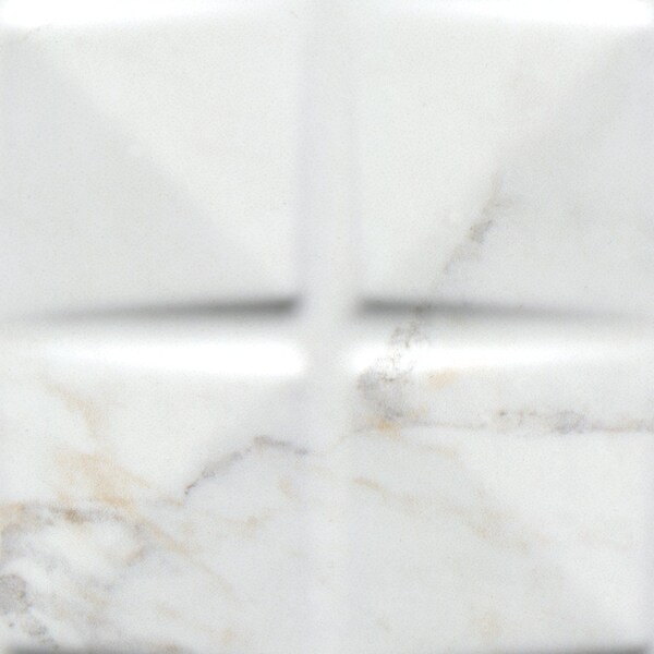 Msi Dymo Calacatta Chex White 12in X 24in Glossy Ceramic Wall Tile, 480PK - ZOR-PT-0878P