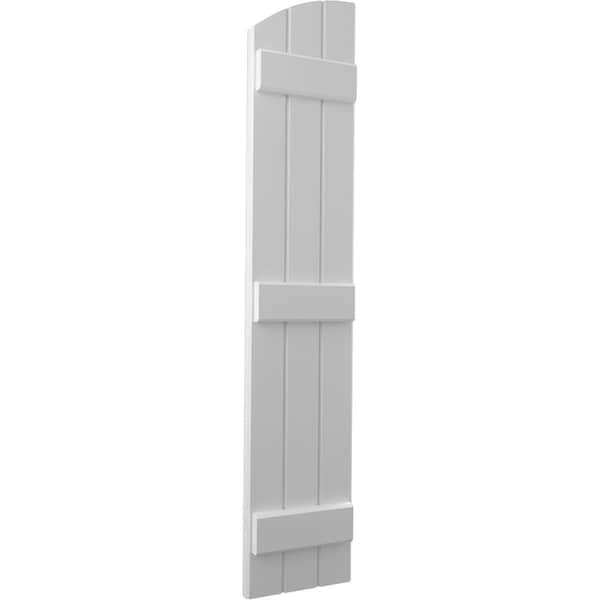 Ekena Millwork Americraft 3-Board (3 Batten) Wood Joined Board-n-Batten Shutters w/ Ellipt Top, ARW401BE311X32PRH - ARW401BE311X32PRH