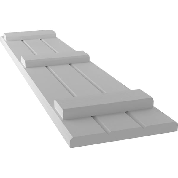 Ekena Millwork Americraft 3-Board (3 Batten) Wood Joined Board-n-Batten Shutters w/ Ellipt Top, ARW401BE311X32PRH - ARW401BE311X32PRH