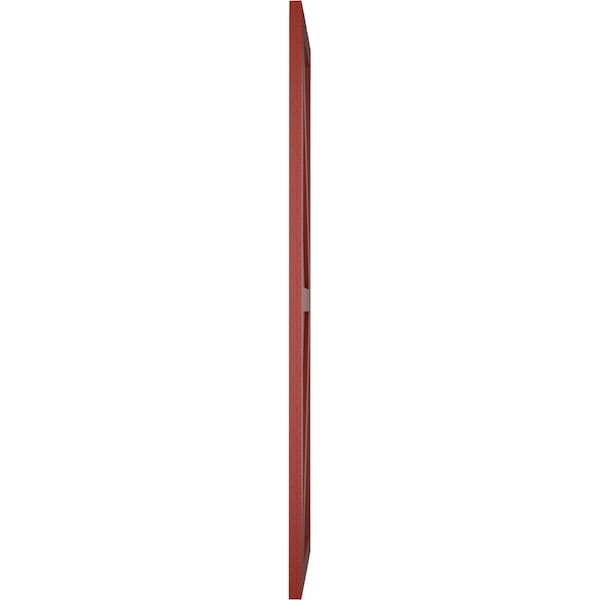 Ekena Millwork True Fit PVC Two Equal Panel Farmhouse Fixed Mount Shutters w/ Z-Bar, Pepper Red , 15W x 64H, PR - TFP102FH15X064MR