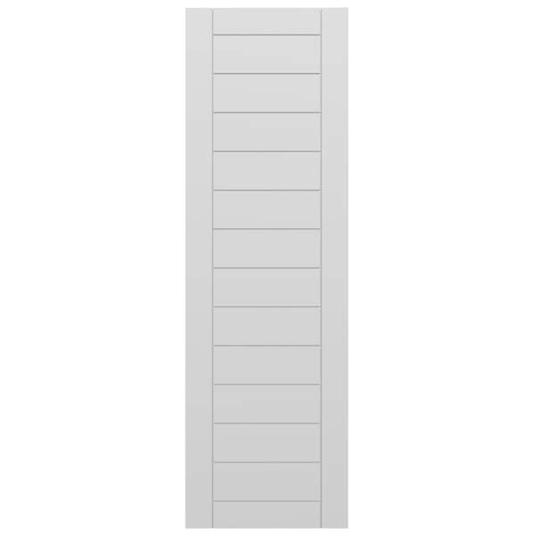 Ekena Millwork True Fit PVC Horizontal Slat Framed Modern Style Fixed Mount Shutters, White, 15W x 32H, PR - TFP001HF15X032WH