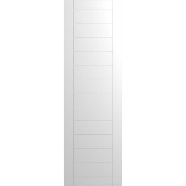 Ekena Millwork True Fit PVC Horizontal Slat Framed Modern Style Fixed Mount Shutters, White, 15W x 32H, PR - TFP001HF15X032WH