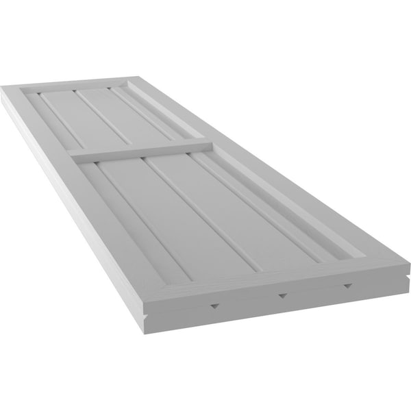 Ekena Millwork Americraft 4-Board Exterior Wood 2 Equal Panel Framed Board-n-Batten Shutters, ARW101BF414X75PRH - ARW101BF414X75PRH