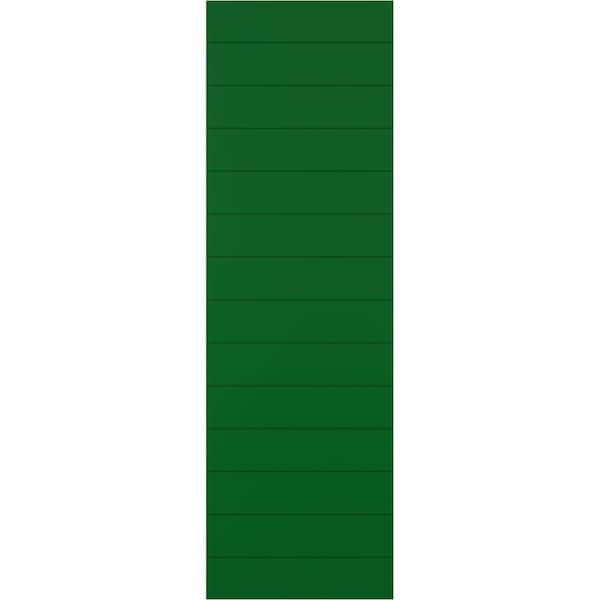Ekena Millwork True Fit PVC Horizontal Slat Modern Style Fixed Mount Shutters, Viridian Green, 15W x 49H, PR - TFP001HZ15X049HG