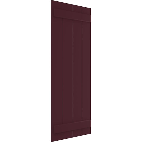 Ekena Millwork True Fit PVC, Four Board Joined Board-n-Batten Shutters, Wine Red, 21 1/2W x 26H, PR - TFP101BBF21X026WR