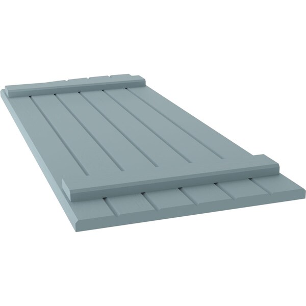 Ekena Millwork Americraft 6-Board (2 Batten) Wood Joined Board-n-Batten Shutters w/Ellipt Top, ARW101BE621X81SBH, PR - ARW101BE621X81SBH
