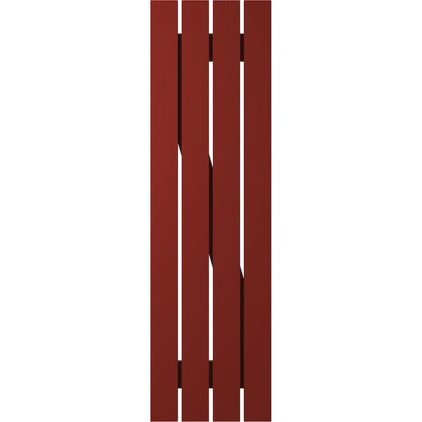 Ekena Millwork Americraft 4-Board (2 Batten) Wood Spaced Board-n-Batten Shutters w/ Z-Bar, ARW102SB415X35MRH, PR - ARW102SB415X35MRH