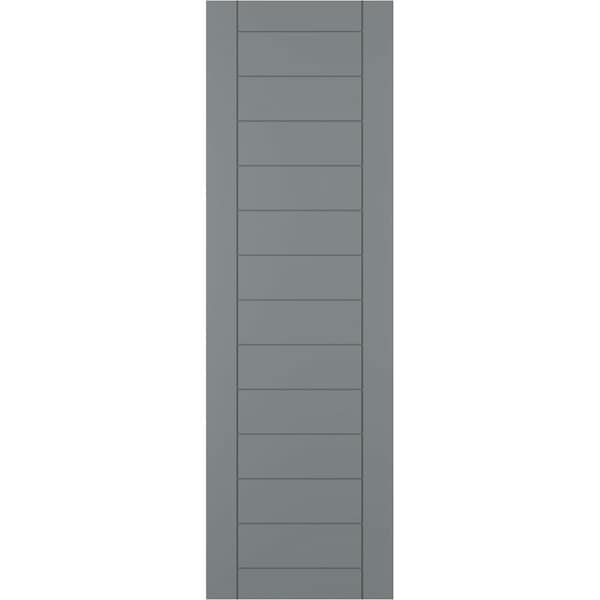 Ekena Millwork True Fit PVC Horizontal Slat Framed Modern Style Fixed Mount Shutters, Ocean Swell, 12W x 33H, PR - TFP001HF12X033CH