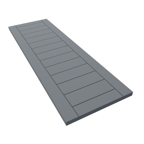 Ekena Millwork True Fit PVC Horizontal Slat Framed Modern Style Fixed Mount Shutters, Ocean Swell, 12W x 33H, PR - TFP001HF12X033CH