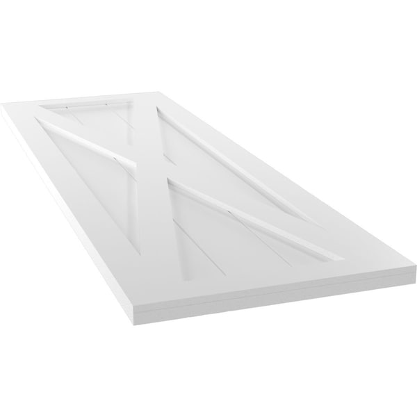 Ekena Millwork True Fit PVC Single X-Board Farmhouse Fixed Mount Shutters, Unfinished, 12W x 71H, PR - TFP001FH12X071UN