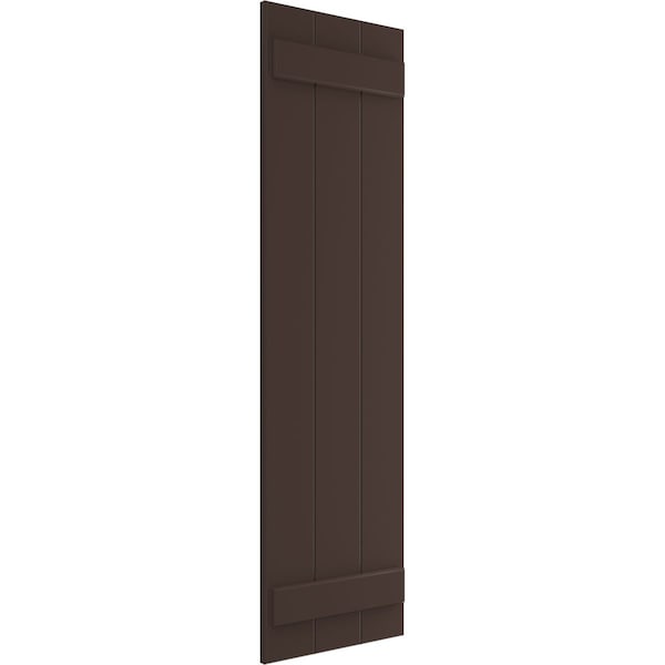 Ekena Millwork True Fit PVC Three Board Joined Board-n-Batten Shutters, Raisin Brown, 16 1/8W x 62H, PR - TFP101BBF16X062TB
