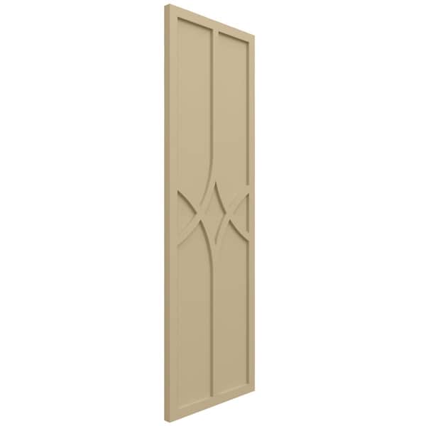 Ekena Millwork True Fit PVC Cedar Park Fixed Mount Shutters, Natural Twine, 12W x 56H, PR - TFP001CP12X056NT
