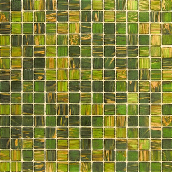 Apollo Tile Mingles 12 in. x 12 in. Glossy Moss Green Glass Mosaic Wall and Floor Tile 20 sq. ft./case, 20PK - MIX2088GN451A