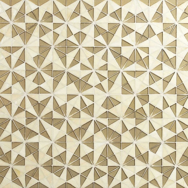 Msi Stella Gold Hand Crafted 14.88 In. X 8.5 In. X 8Mm Glass Mosaic Wall Tile, 10PK - ZOR-MD-0370