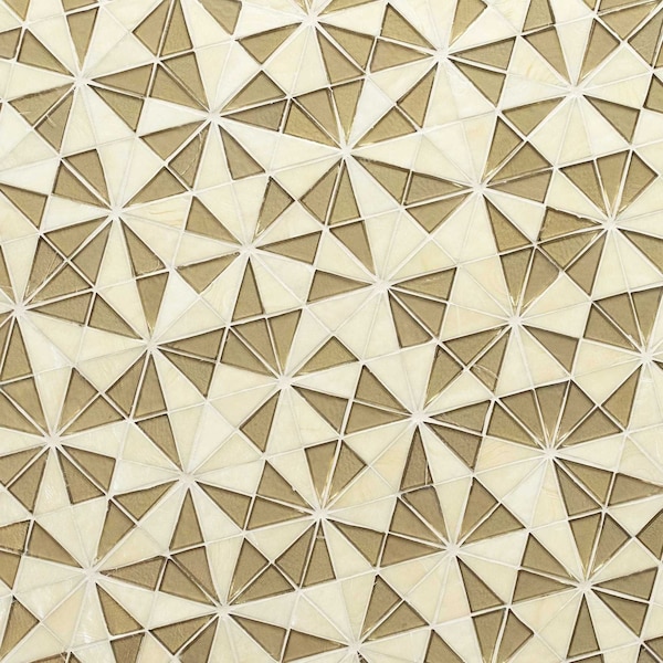 Msi Stella Gold Hand Crafted 14.88 In. X 8.5 In. X 8Mm Glass Mosaic Wall Tile, 10PK - ZOR-MD-0370