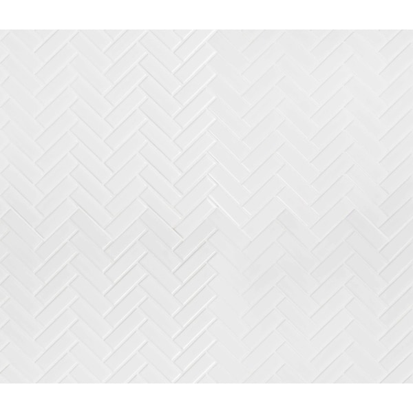 Msi Retro Herringbone Bianco SAMPLE Porcelain Mesh-Mounted Mosaic Tile - ZOR-MD-0219-SAM