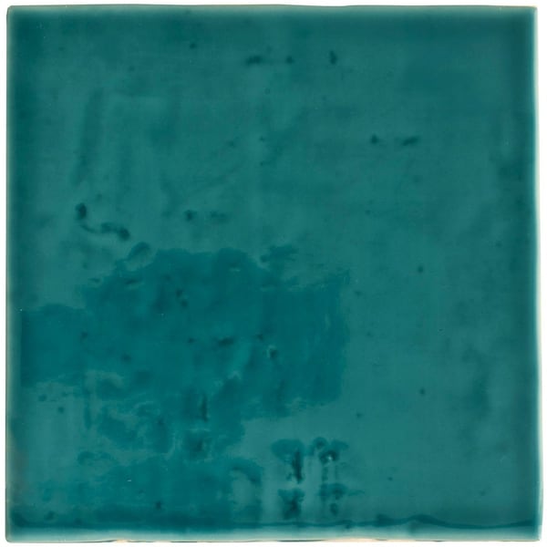 Apollo Tile Terralis 6x6 in. Glossy Turquoise Blue Porcelain Square Wall and Floor Tile 4.65 sq ft/case, 19PK - UMB88AQDOTA