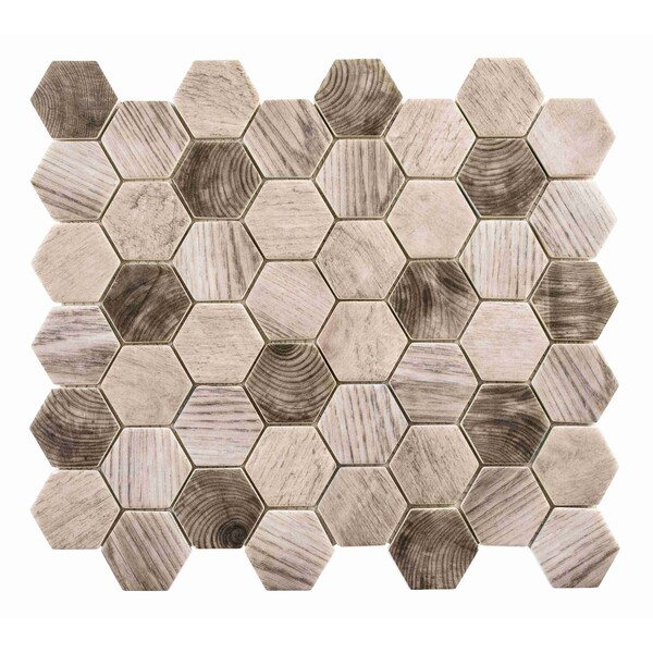 Andova Tiles SAMPLE Terrain 2 x 2 Glass Honeycomb Mosaic Wall  Floor Tile - SAM-ANDTER262
