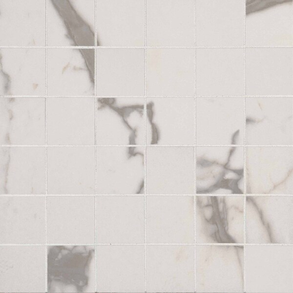 Msi White Vena 12 In. X 12 In. Glazed Ceramic Mesh-Mounted Mosaic Tile, 8PK - ZOR-PT-0178