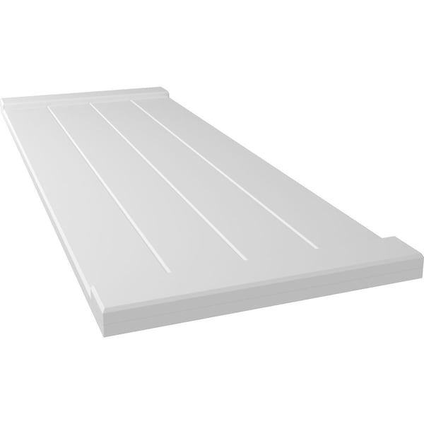 Ekena Millwork True Fit PVC, Four Board Joined Board-n-Batten Shutters w/End Batten, Unfinished, 21 1/2W x 46H, PR - TFP103BB21X046UN