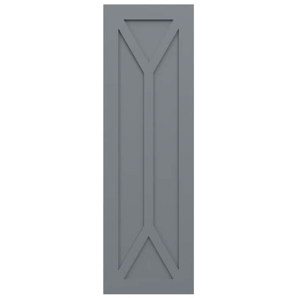 Ekena Millwork True Fit PVC San Carlos Mission Style Fixed Mount Shutters, Ocean Swell, 18W x 32H, PR - TFP001SC18X032CH