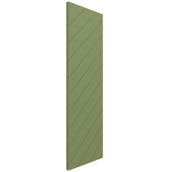 Ekena Millwork 15W x 51H True Fit PVC Diagonal Slat Modern Style Fixed Mount Shutters, Moss Green, PR - TFP001DG15X051MG