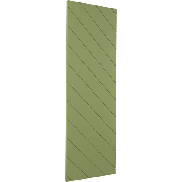 Ekena Millwork 15W x 51H True Fit PVC Diagonal Slat Modern Style Fixed Mount Shutters, Moss Green, PR - TFP001DG15X051MG