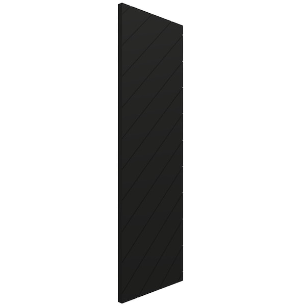 Ekena Millwork 18W x 33H True Fit PVC Diagonal Slat Modern Style Fixed Mount Shutters, Black, PR - TFP001DG18X033BL