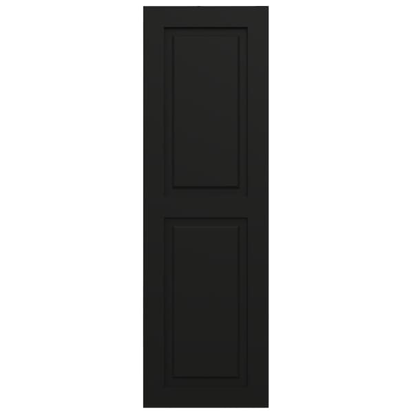Ekena Millwork True Fit PVC Two Equal Raised Panel Shutters, Black, 12W x 77H, PR - TFP101RPF12X077BL