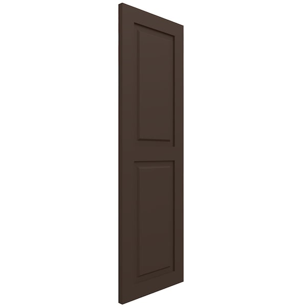 Ekena Millwork True Fit PVC Two Equal Raised Panel Shutters, Raisin Brown, 18W x 46H, PR - TFP101RPF18X046TB