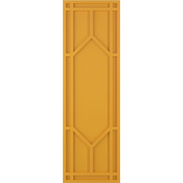 Ekena Millwork True Fit PVC Shaker Fixed Mount Shutters, Turmeric, 12W x 52H, PR - TFP001SK12X052TU