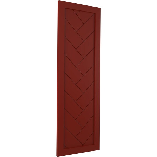 Ekena Millwork True Fit PVC Single Panel Herringbone Modern Style Fixed Mount Shutters, Pepper Red, 15W x 33H, PR - TFP001HB15X033MR